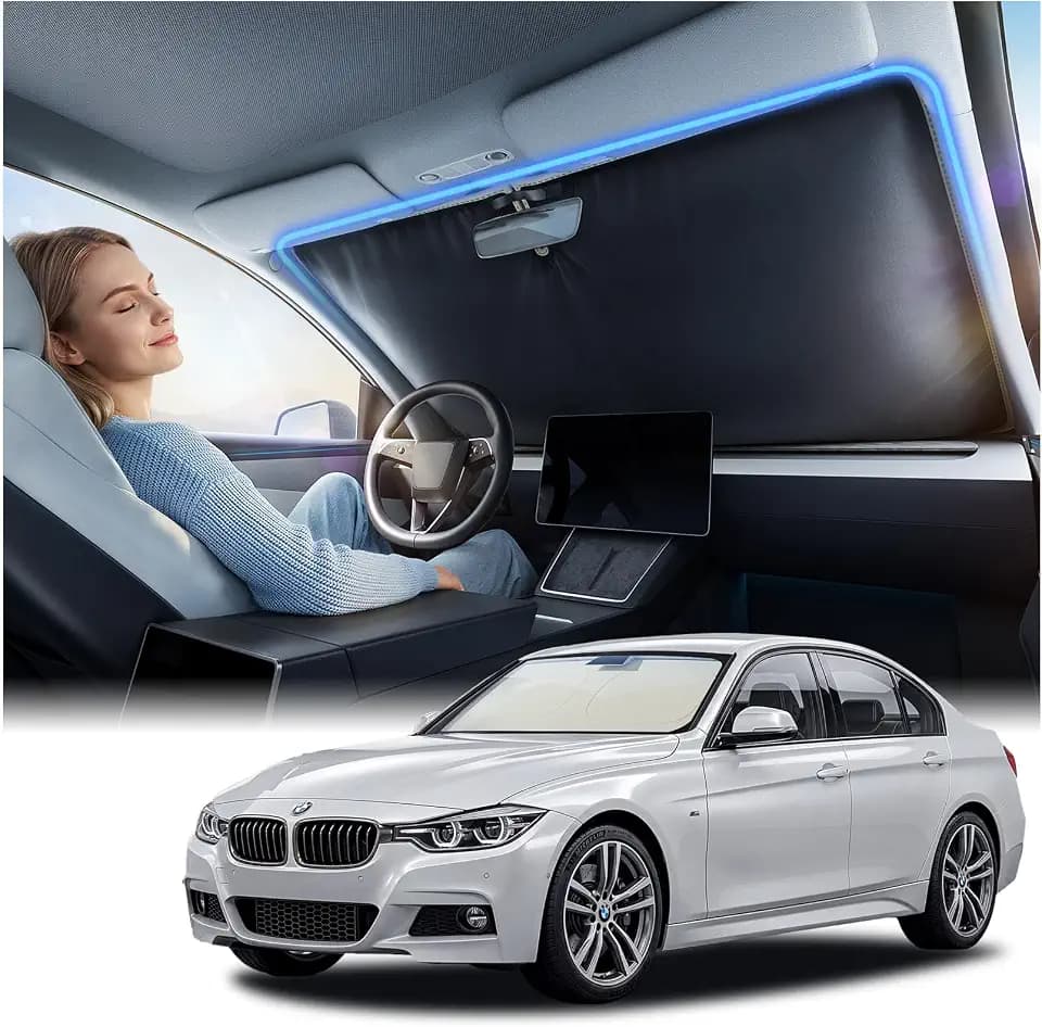 Nmoiss Ice Silk Air-Cooled Car Windshield Sun Shade [Superior Coolness], M