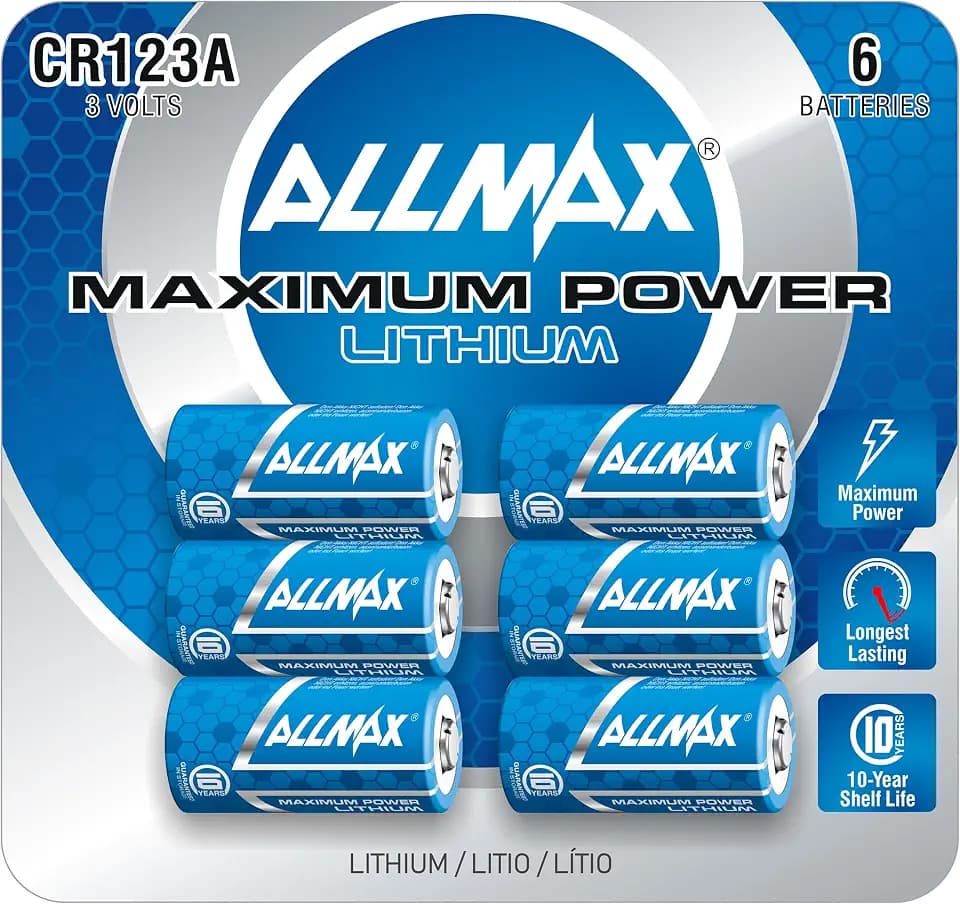 ALLMAX CR123A Lithium-Batterien, Maximum Power, 6 Stück, 3 V