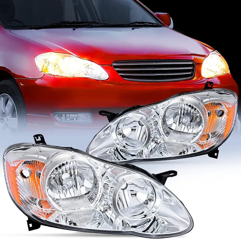 Nilight Headlight Assembly Compatible with Toyota Corolla 2003-2008