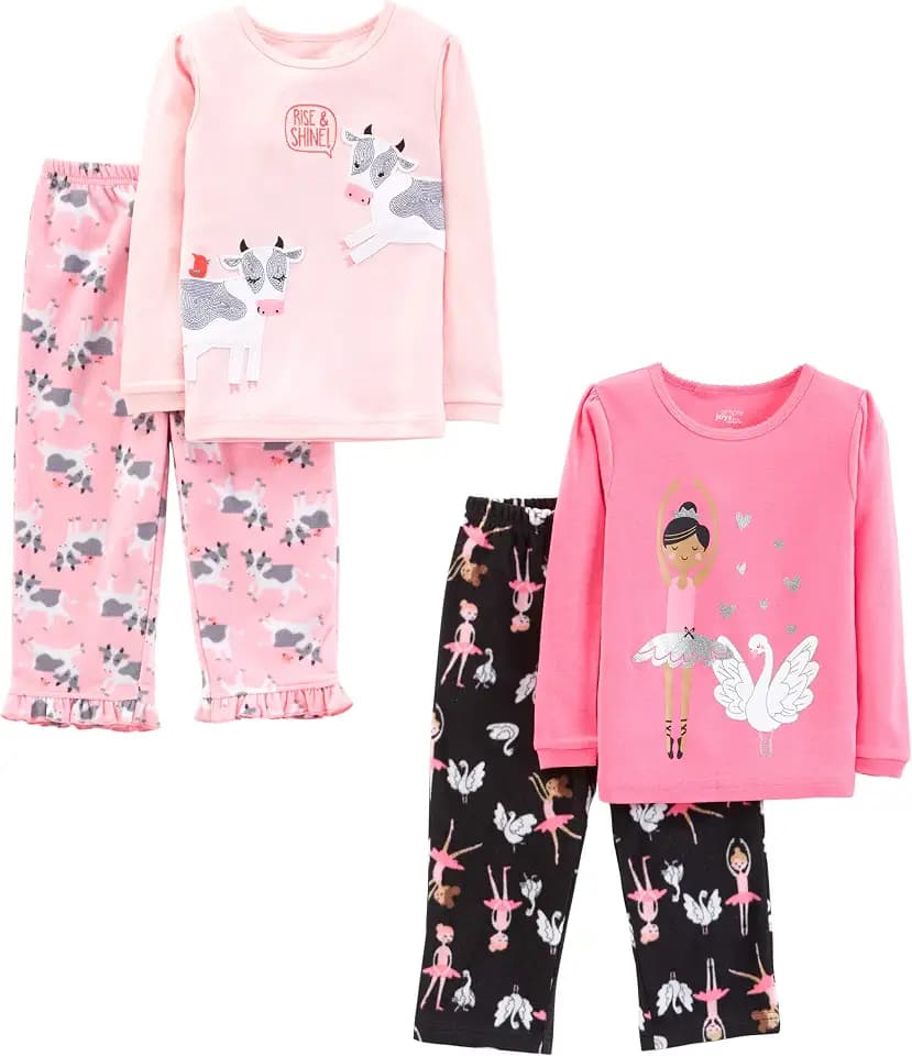 Simple Joys by Carter's Girls' 4-piece Polyester Pajamas
