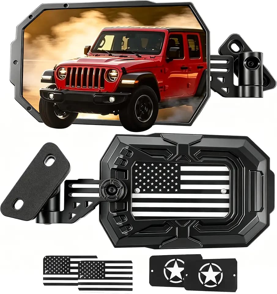 Aluminum Wrangler Mirrors Doors Off Compatible with 2007-2018 LJ TJ JK JKU