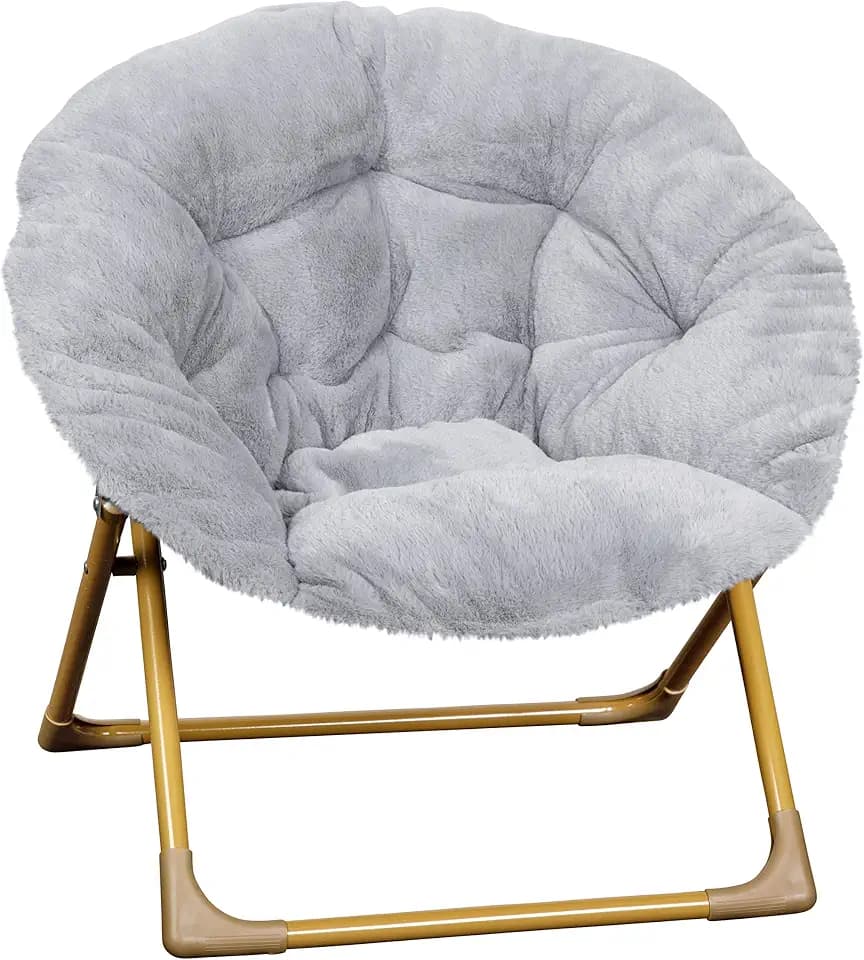 Flash Furniture Kids 23 Inch Folding Saucer Chair, Gray