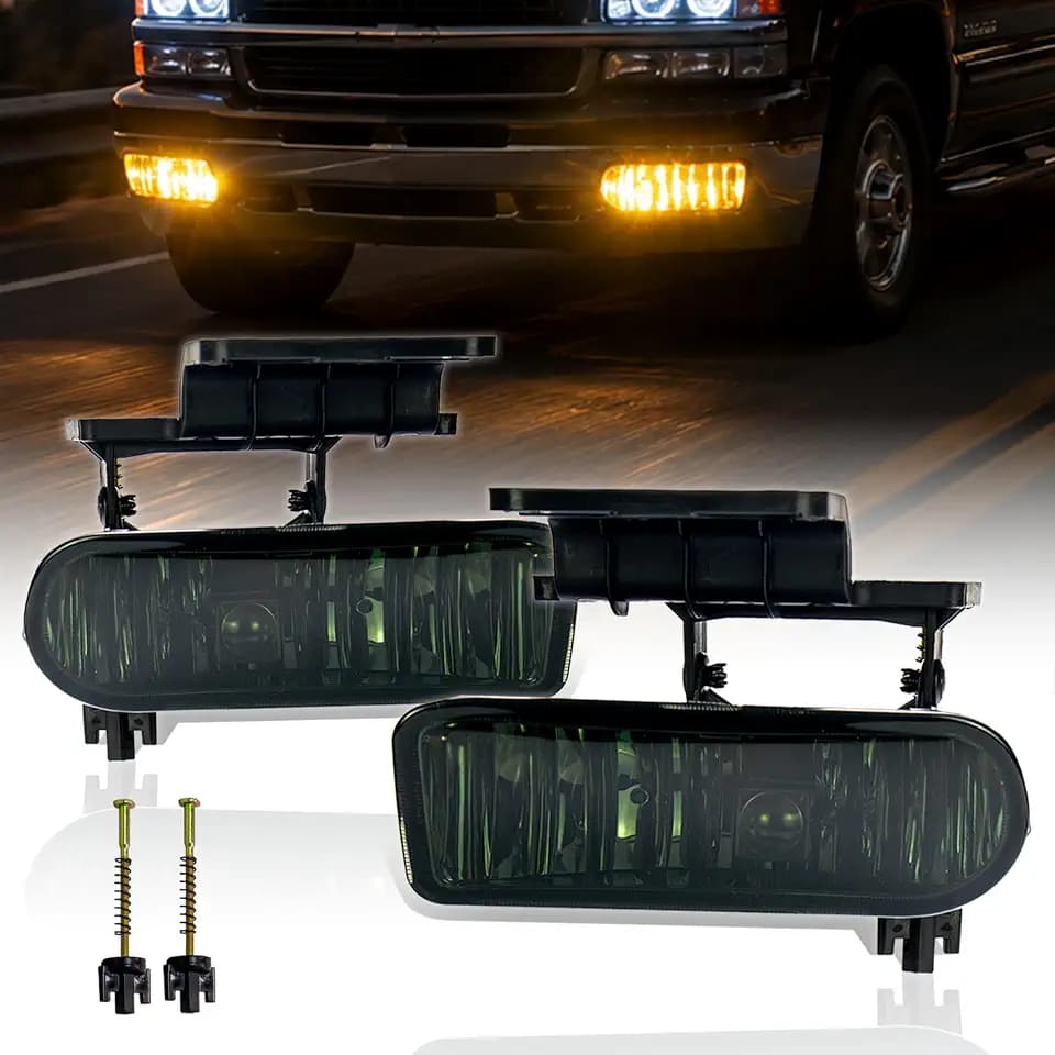 Fog Light for 99-02 Chevy Silverado Smoke Lens w/Harness&bulb OEM:GM2592113