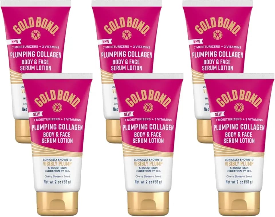 Gold Bond Plumping Collagen Body & Face Serum Lotion, Cherry Blossom Scent