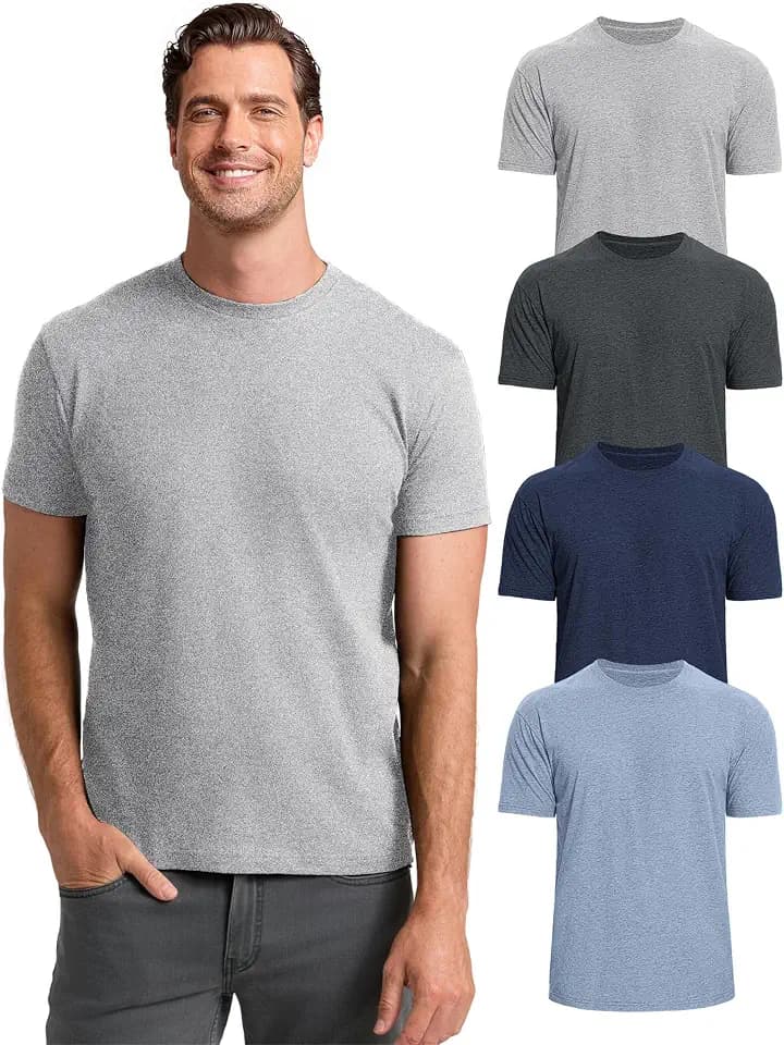 Mens T Shirts Mens Fitted Crew Neck Shirts Athletic Plain Basic Tees