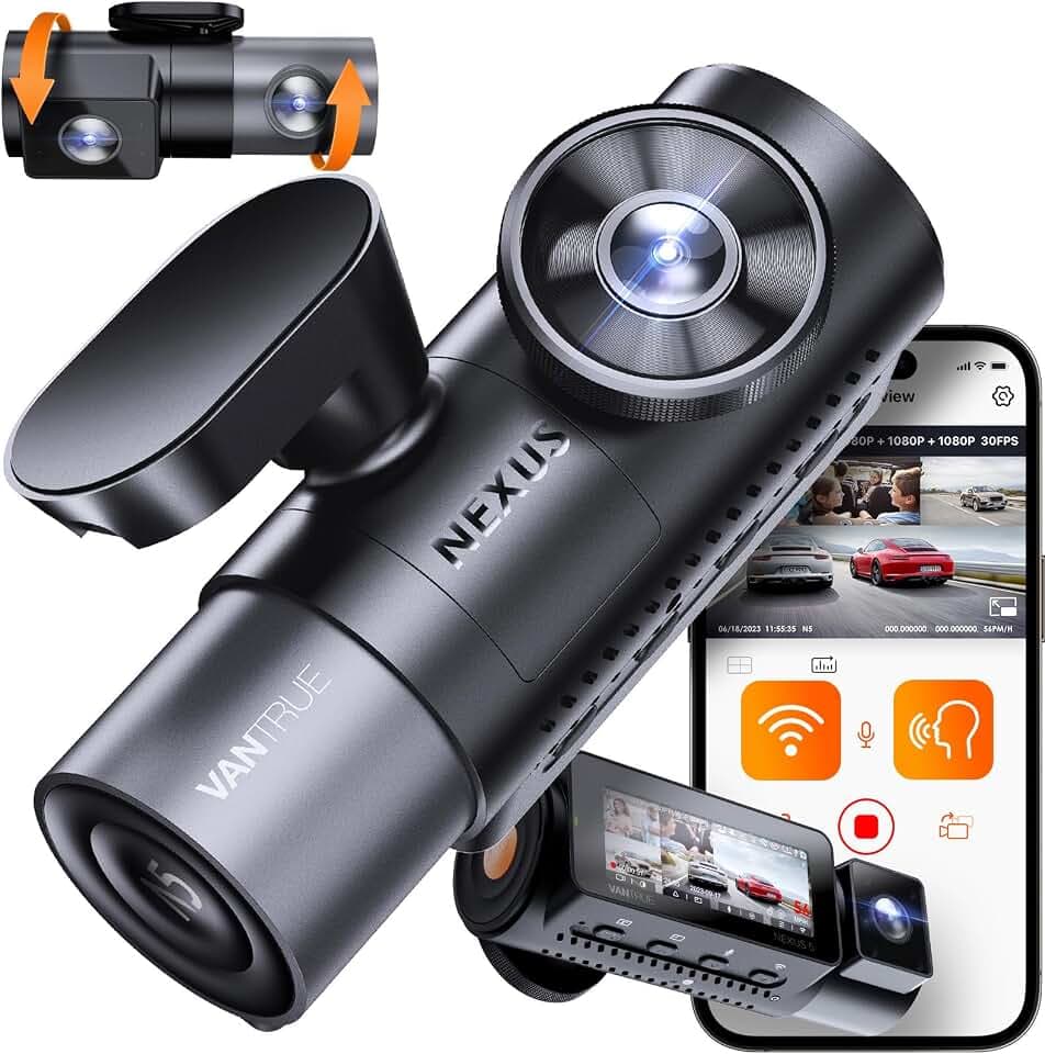 VANTRUE N5 Dashcam Auto STARVIS 2, 4 Kanal 2.7K+3×1080P Vorne Hinten Innen