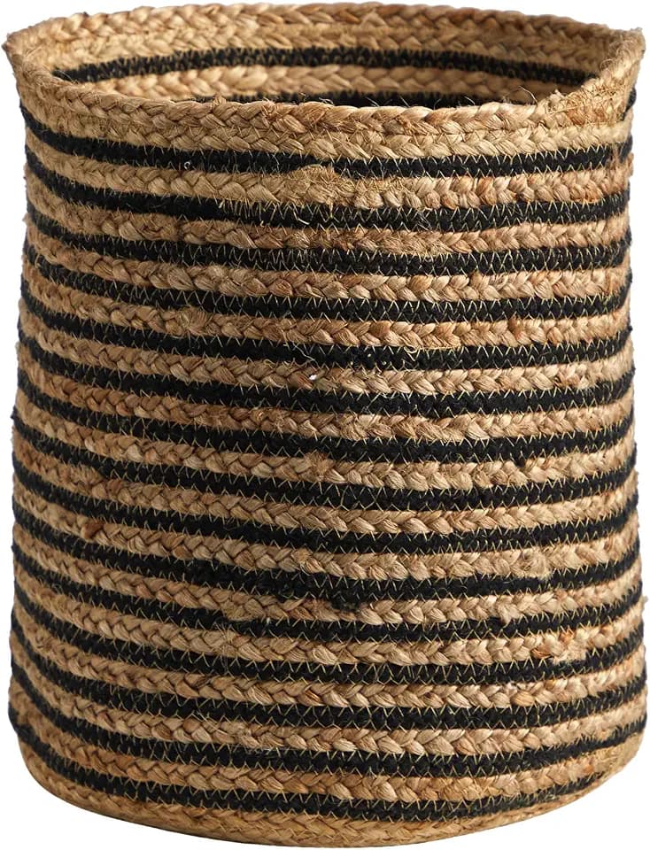 Nearly Natural 13.5in. Handmade Natural Jute Basket Planter, Beige