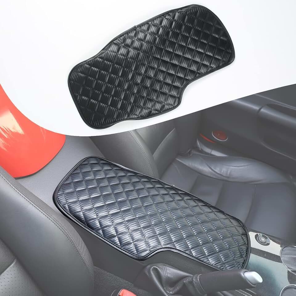 Lcojicep Central Control Armrest Box Protective Cover Compatible with Corvette C6 Z06 ZR1 2005-2013 Center Console Armrest Box Waterproof Cover Protector Accessories (Carbon Fiber Grain)