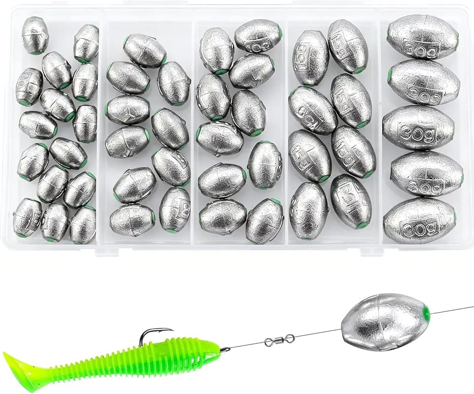 Egg Sinkers Kit Fishing Weights Slip Sinkers for Catfish Bottom Fishing