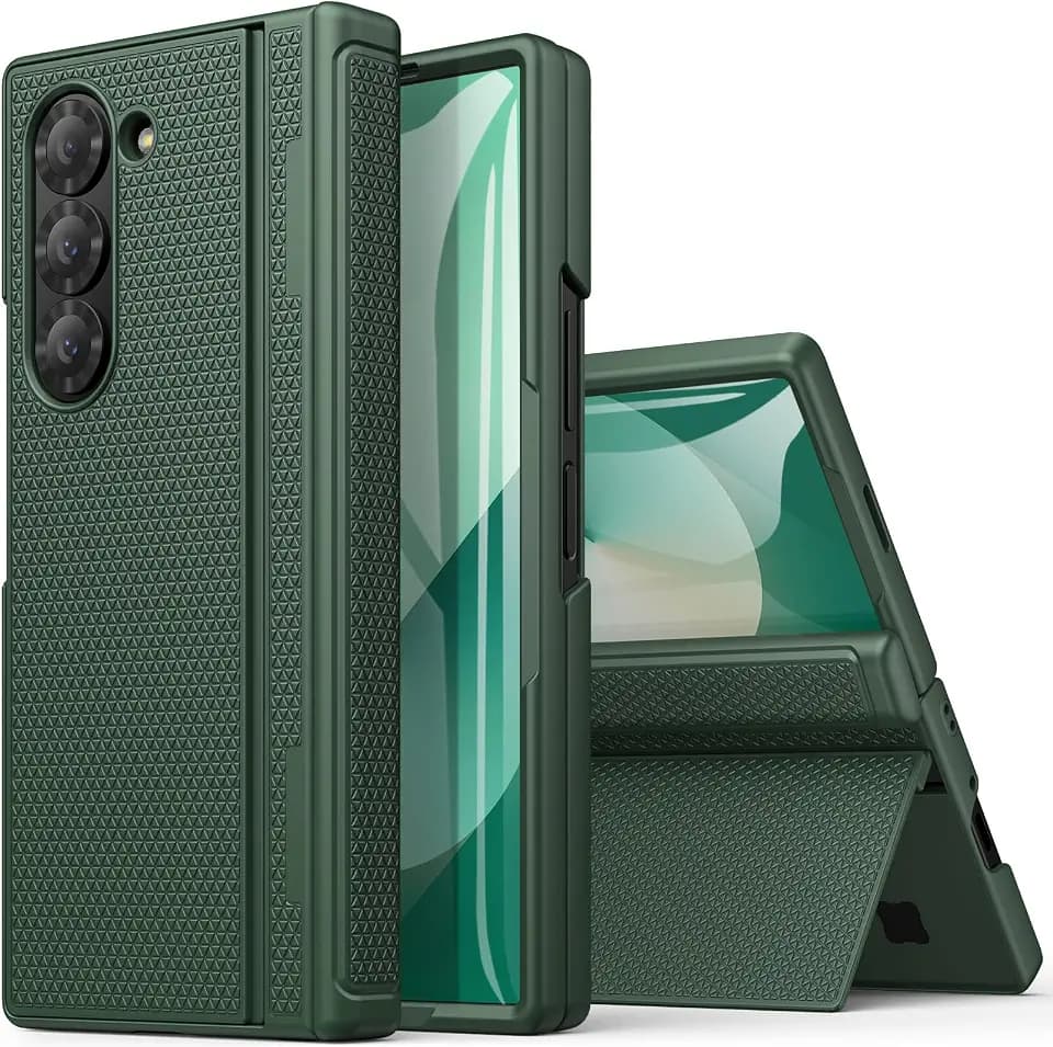 BXYJY for Samsung Galaxy Z Fold 6 Case with Stand, Hinge Protection, Green