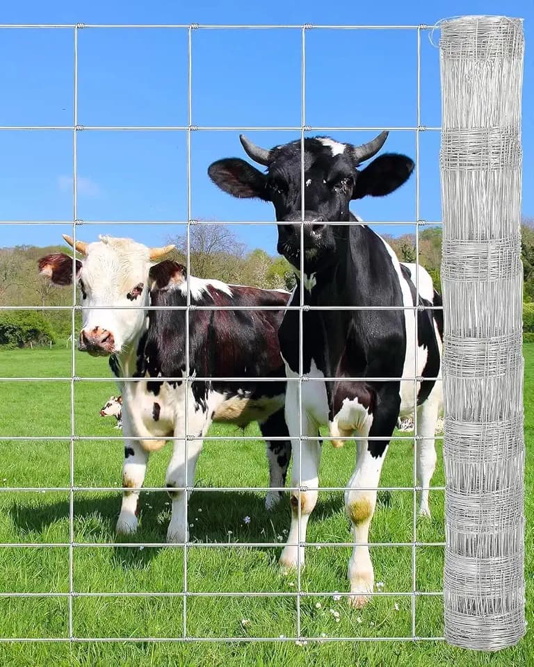 Garvee Cattle Fence 4ft x 164ft - Heavy Duty Galvanized Wire Fence & Chain Link Fence for Hog, Goat, Sheep & Deer; Ideal As Goat Fencing, Deer Fence, Yard Protection & Livestock Cattle Panel