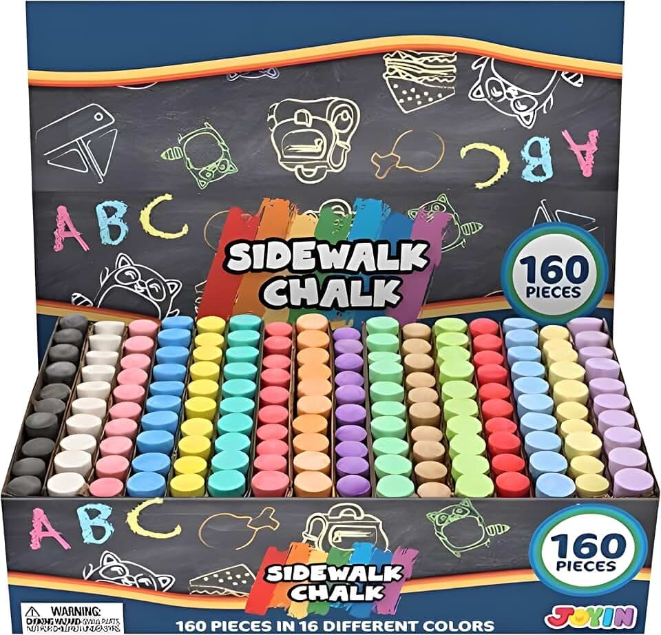 JOYIN Waschbare Straßenmalkreide Set für Outdoor-Art, 160 Stück