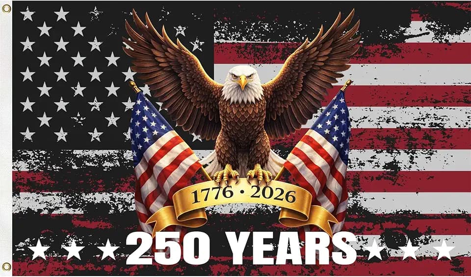 250th Anniversary USA Flag 3x5 ft – 1776–2026 USA 250 Flag Double-Sided 250 Year American Anniversary Flag with UV Protection Patriotic Decor for Yard & Parade (C)