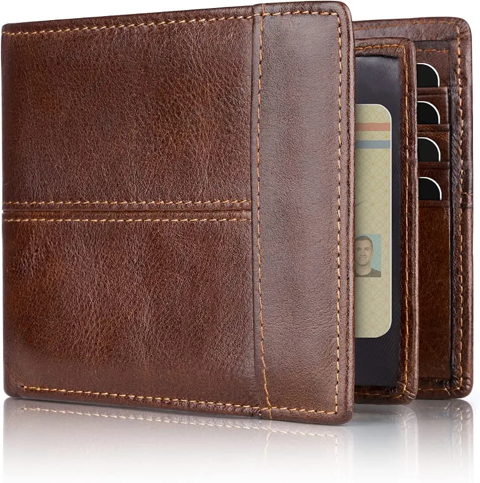 Swallowmall Mens Wallet Rfid Blocking Leather Wallet for Men Bifold Wallets