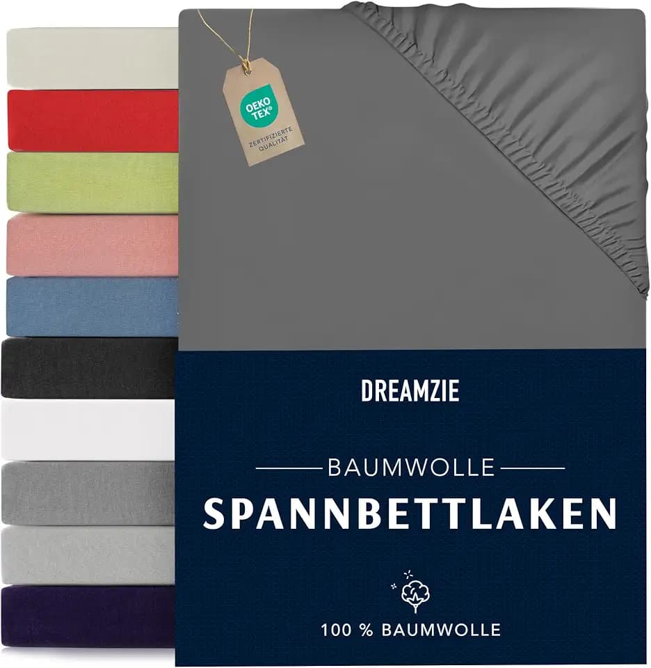 Dreamzie - Spannbettlaken - 90x200cm - 100% Baumwolle Jersey