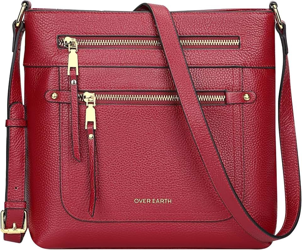 Over Earth Crossbody Bags for Women Leather Purses with Multiple Pockets