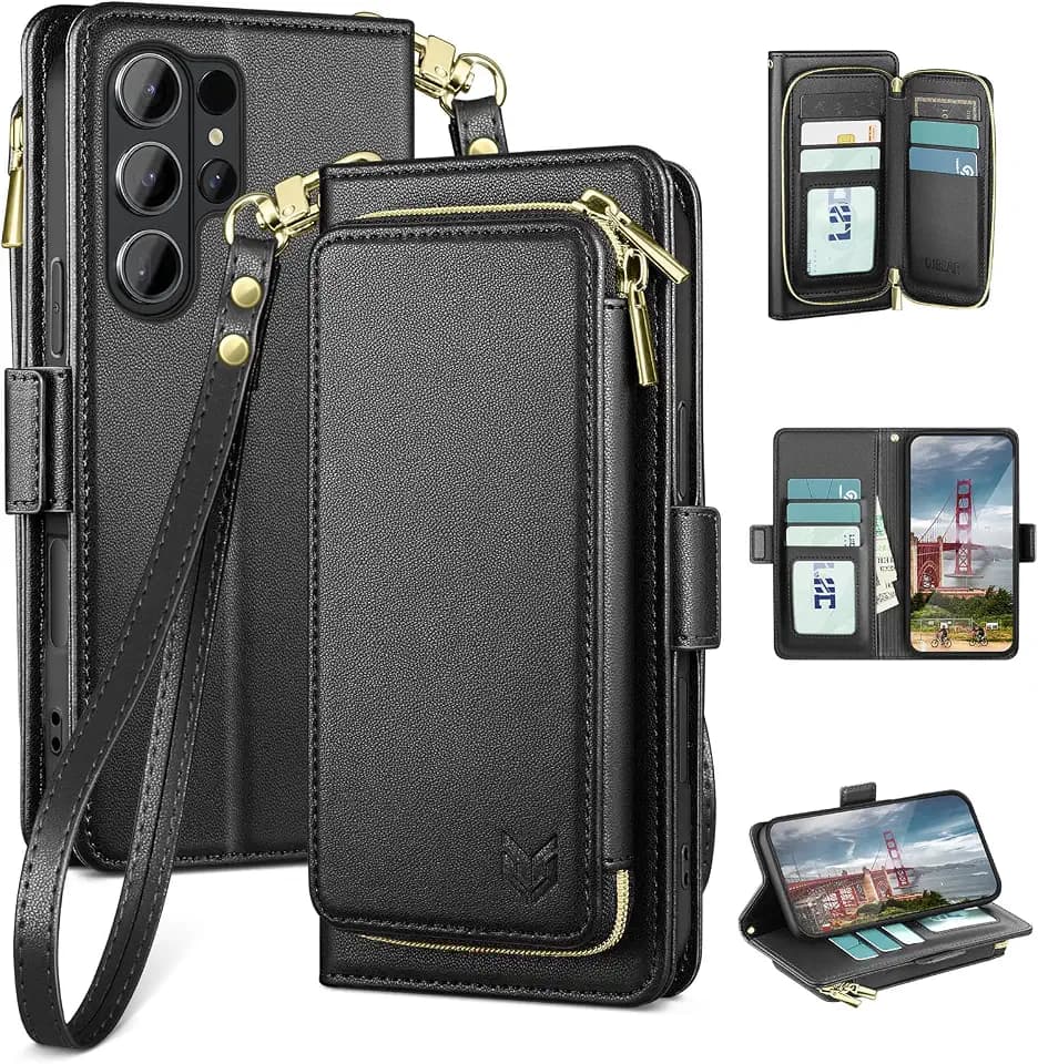 DJBEAR Samsung Galaxy S26 Ultra Wallet Case Black