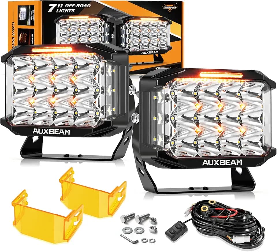 Auxbeam V-MAX Series 7" 204W Cube LED Light Pod 270° Side Shooter Light Bar