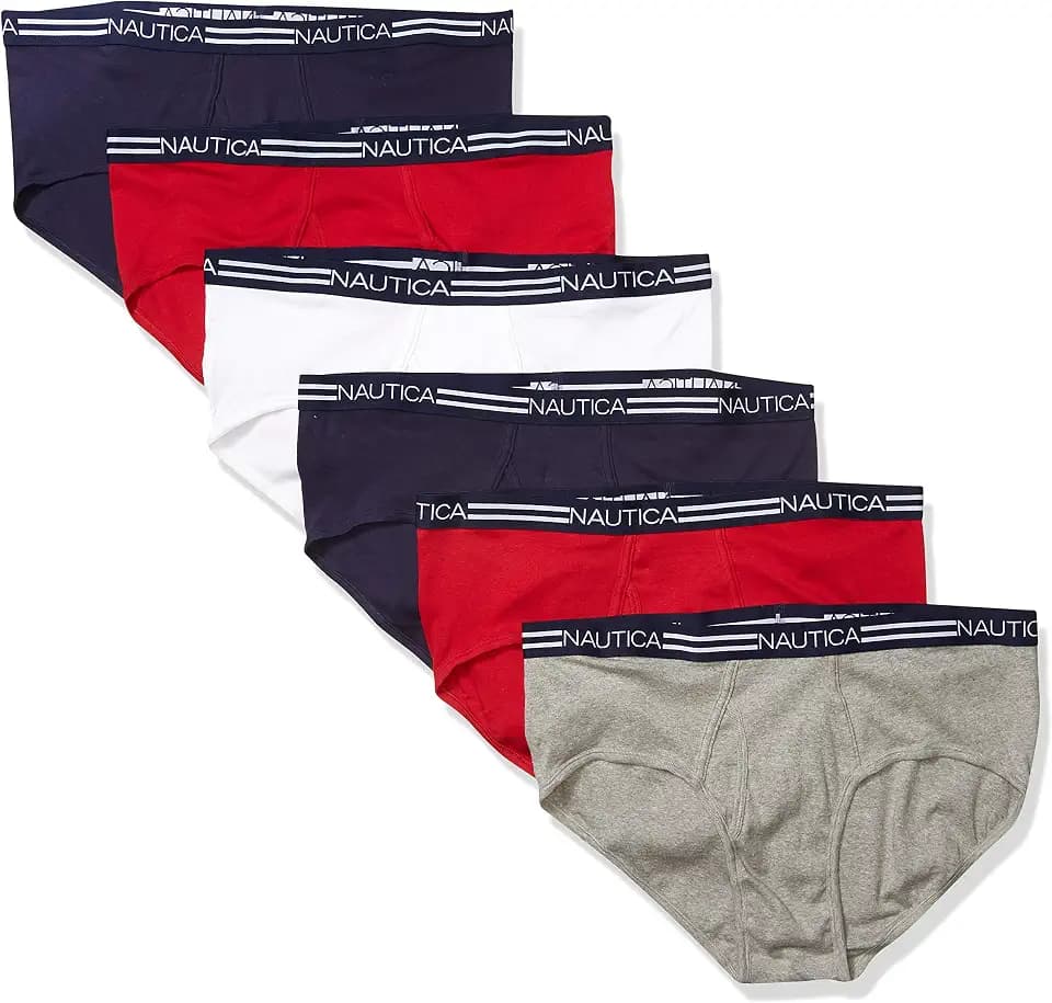 Nautica Men's 6 Pack Classic Cotton Fly Front Briefs