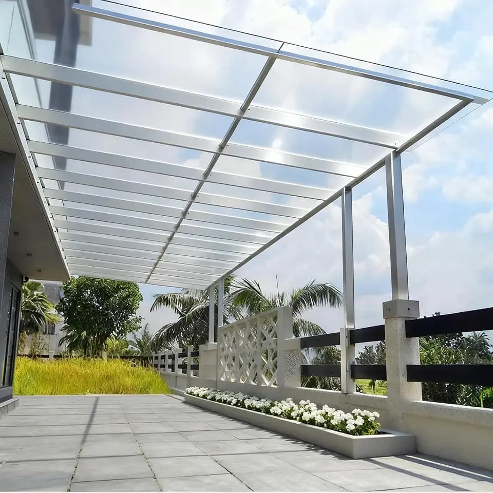 Clear Polycarbonate Roofing Sheet, Acrylic Plastic Sheet Pergola Roofing Canopy Cover Outdoor Awning Shelter for Greenhouse Shed Carport (4x26.2ft(1.2x8m))