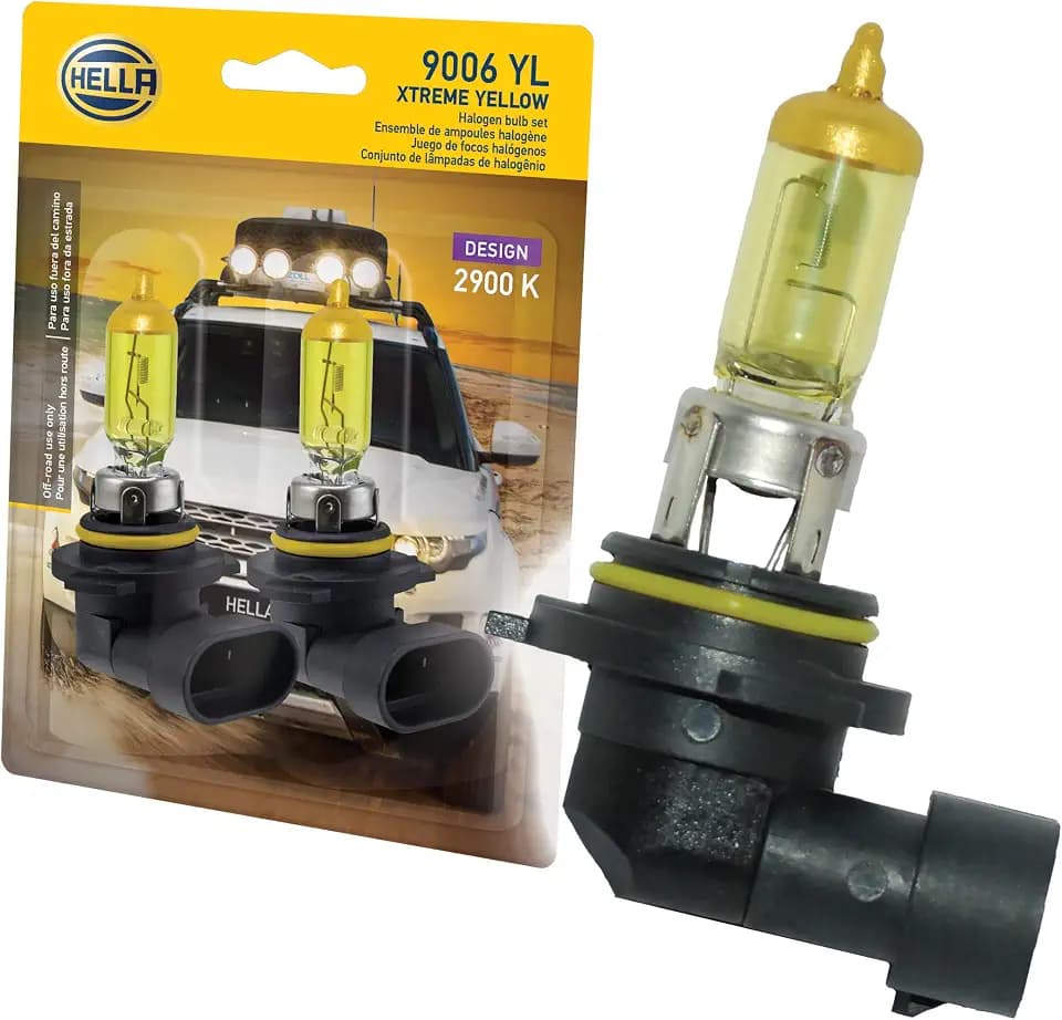 Hella 9006 YL Twin Blister Xtreme Yellow Bulb 12V, 55W, 2 Pack