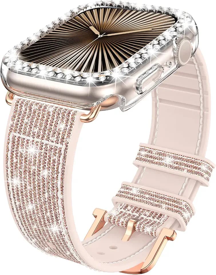 Bling Silicone Band with Bumper Case for Apple Watch 42mm (Series 12)