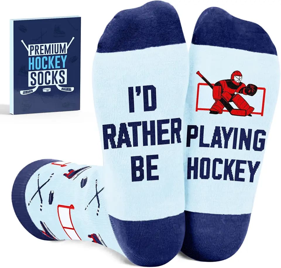 Funny Hockey Socks - Perfect Hockey Gifts - Field Sport Socks for Players and Fans, Christmas Gifts Stocking Stuffers