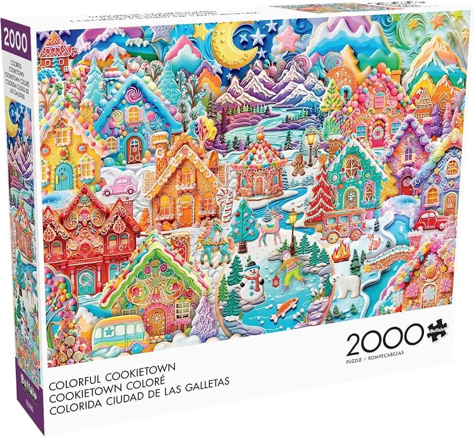 Buffalo Games Colorful Cookietown, 2000 Piece Adult Jigsaw Puzzle, Large