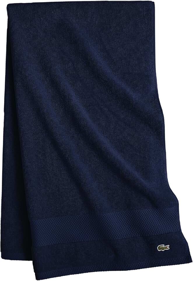 Lacoste Heritage 100% Supima Cotton Bath Towel 30" x 54", Navy