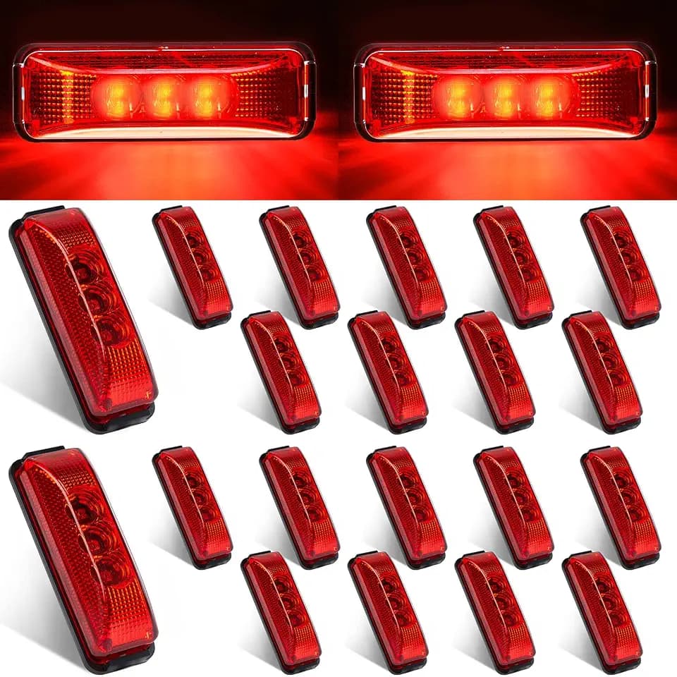 Yahenda 20 Pcs Trailer Marker Lights 3.9'' LED Trailer Lights, Red