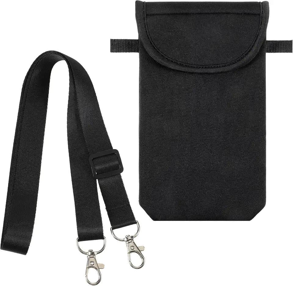 Universal Cell Phone Pouch, Waterproof Neoprene Phone Sleeve with Neck Strap Lanyard Holder, Around Neck Carrying Case for Cellphone Men Women