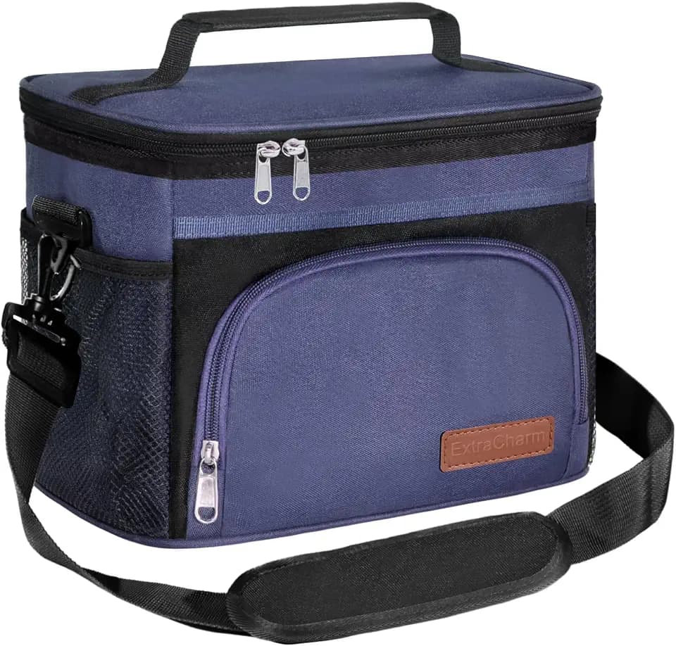 ExtraCharm Insulated Lunch Bag for Women/Men with Adjustable Shoulder Strap