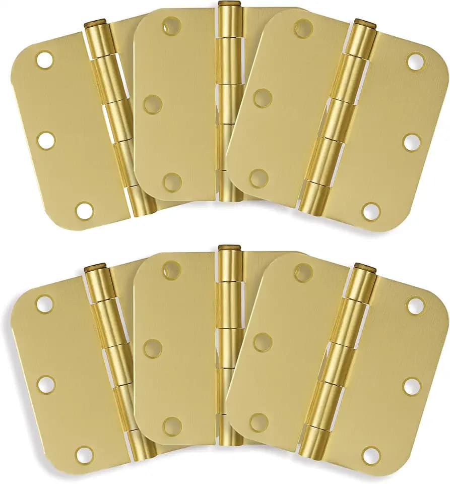 Design House Interior Door Hinge, 3.5", Satin Brass