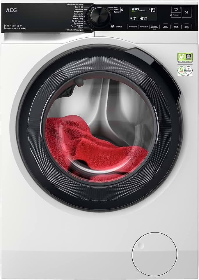 AEG Serie 9000 WiFi Waschmaschine 9 kg, AbsoluteCare SoftWater, LR9W75490