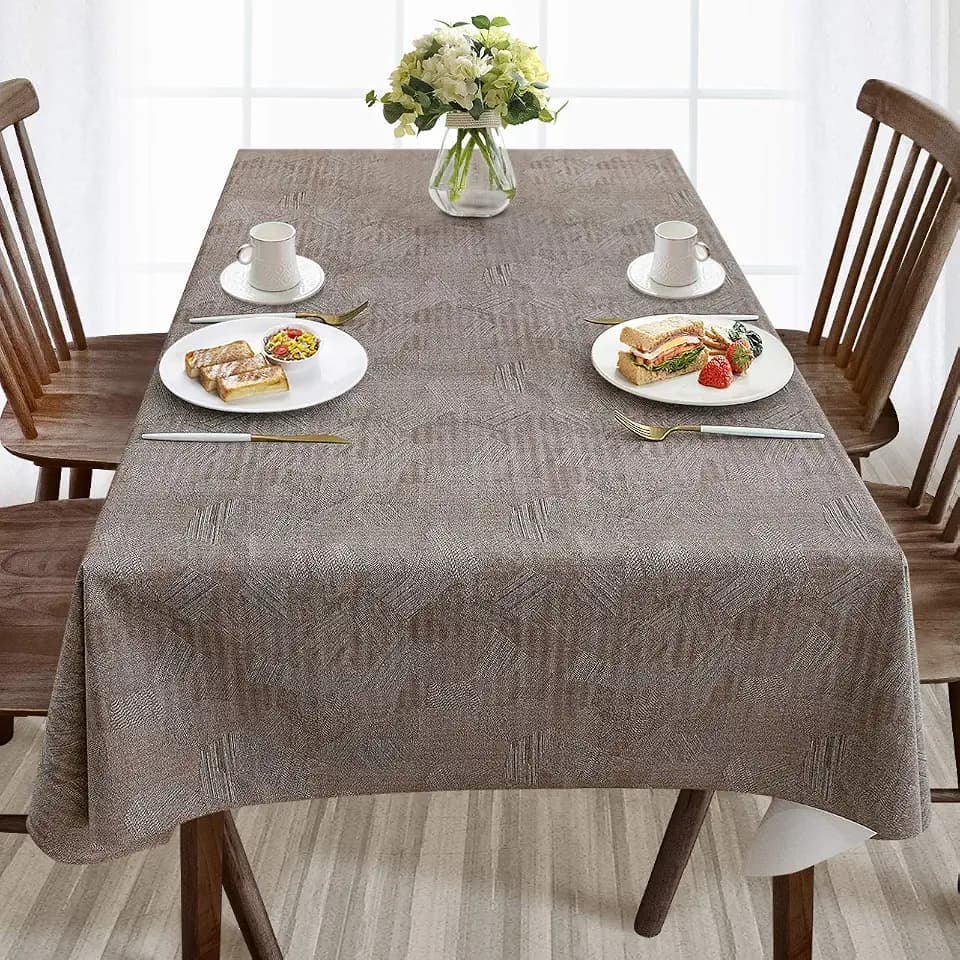 AIRCOWRIE Waterproof Rectangle Vinyl Tablecloths 120x54 Inch