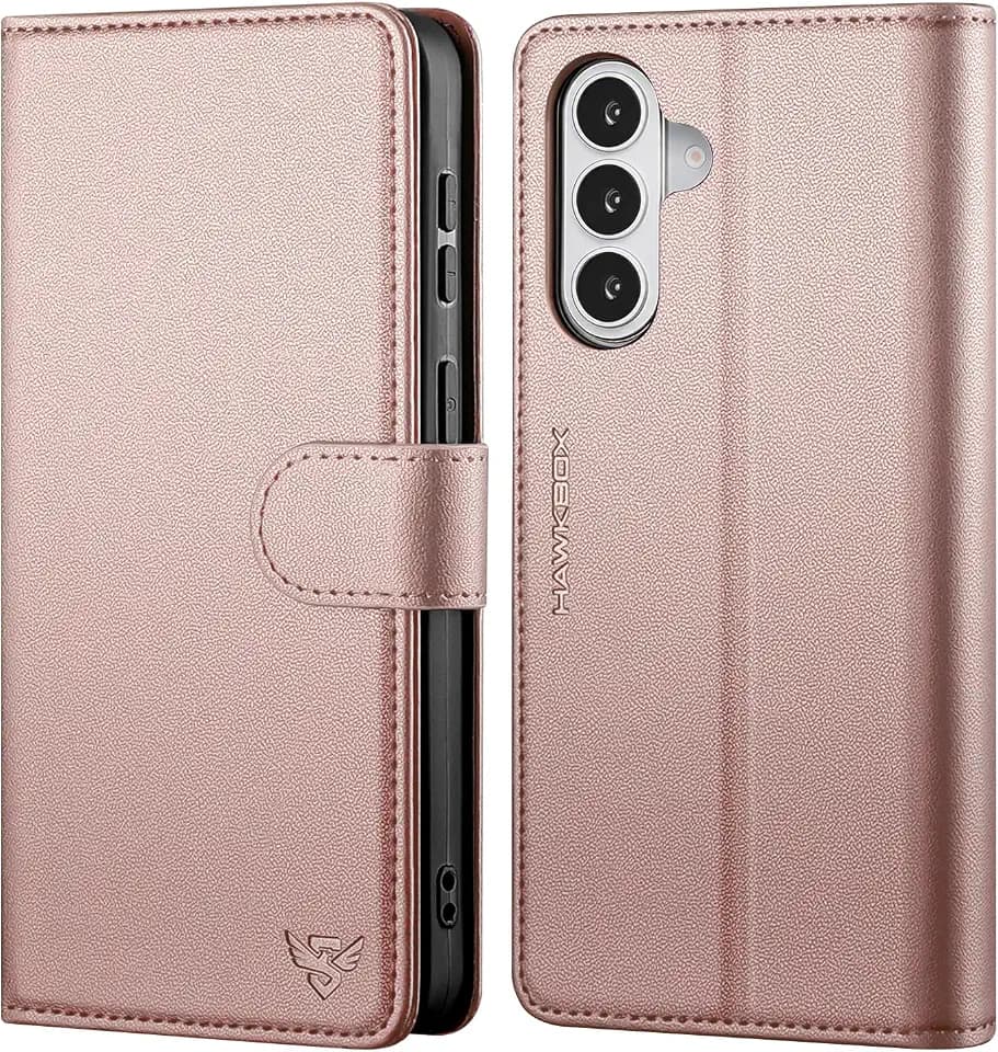 Compatible with Samsung Galaxy S26 Plus Case Wallet with Card Holder [4 Card Slot] Women Men,RFID Blocking PU Leather Phone Case Flip Protector Cover Credit Card Slot Kickstand,Rose Gold