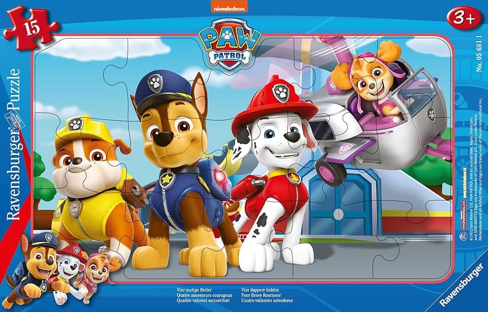Ravensburger Puzzle Paw Patrol Vier mutige Retter - 15 Teile Puzzle ab 3