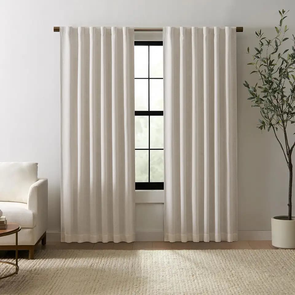 Eclipse Duke Linen Absolute Zero Blackout Curtain, 50x95, Natural