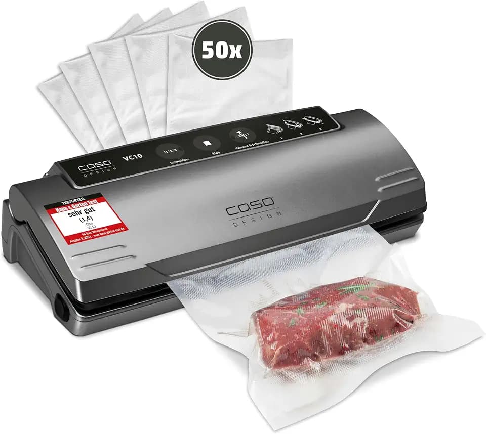 CASO VC10 Plus Edition – variable Vakuumstärke – 9 L/min – 30 cm Schweißnaht – inkl. Zubehör‑Set – ideal für Sous Vide & Frische