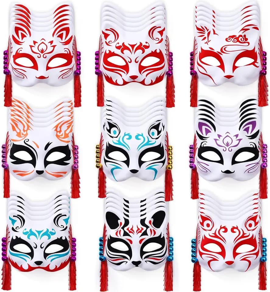 45 Pcs Kitsune Fox Masks Japanese Anime Halloween Cosplay