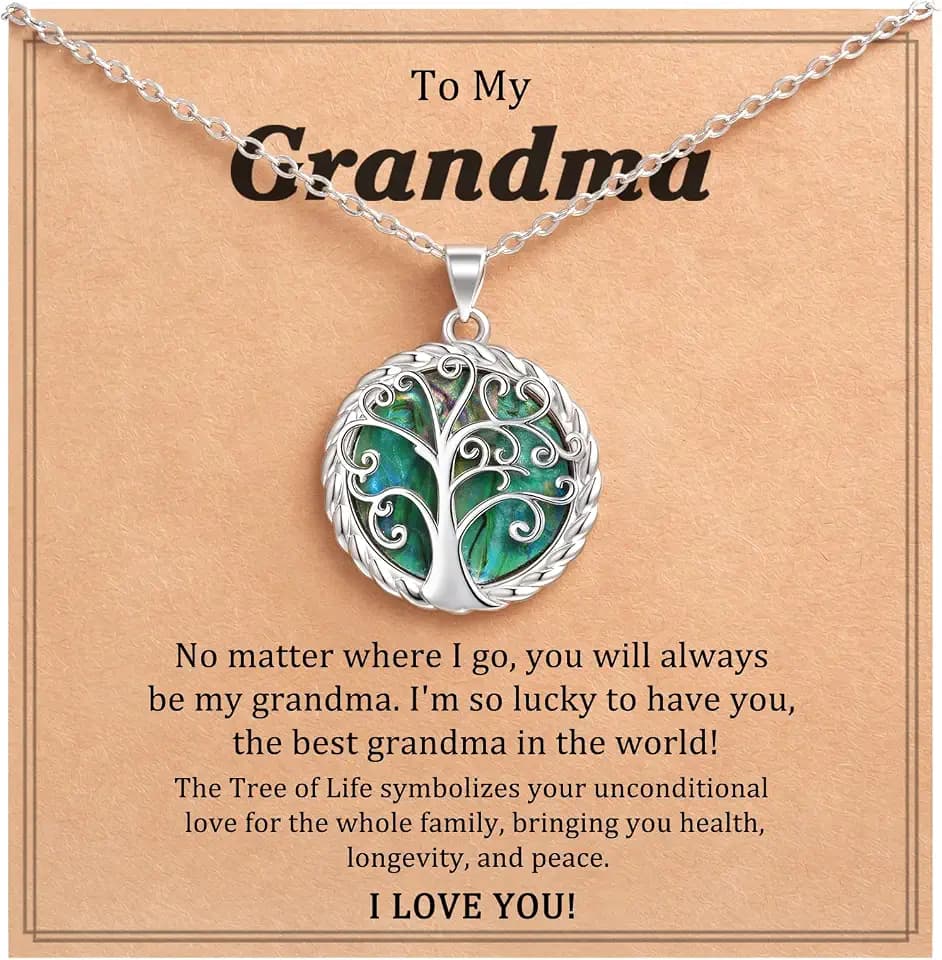 Tree of Life Necklace for Grandma Bonus Mom
