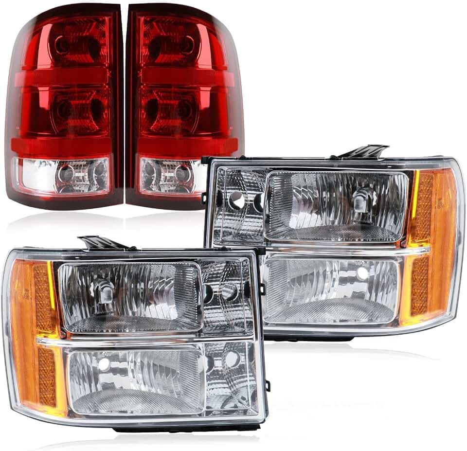 Headlights Tail Lights Kit fit 2007-2013 GMC Sierra 1500 2500 3500
