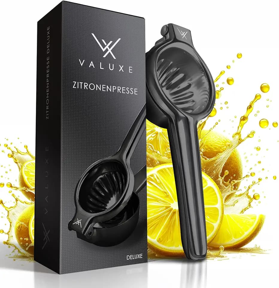 VALUXE® Zitronenpresse Edelstahl Black Edition spülmaschinengeeignet