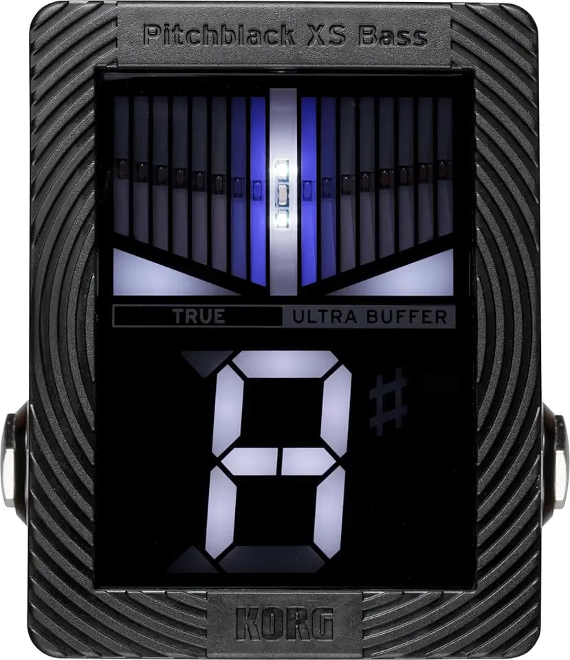 Korg Pitchblack X Serie- PB-XS-BASS Kompakter Chromatischer Pedal-Tuner für Bassgitarre – Schwarz