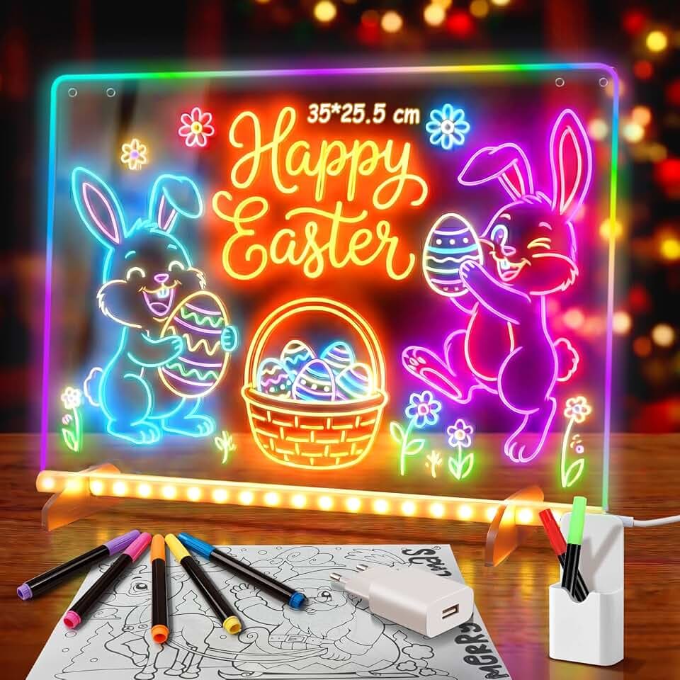 Ortizan LED Zeichenbrett Kinder 35x25 cm, Acryl Notiztafel