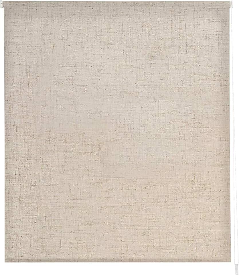 Estoralis | Ramsay | Modernes Design-Rollo | Blickdichter Unistoff | Farbe - Leinen | 110 x 195 cm. (Breite/Höhe) Stoffgröße 107 x 190 cm. | Rollos für Fenster und Türen