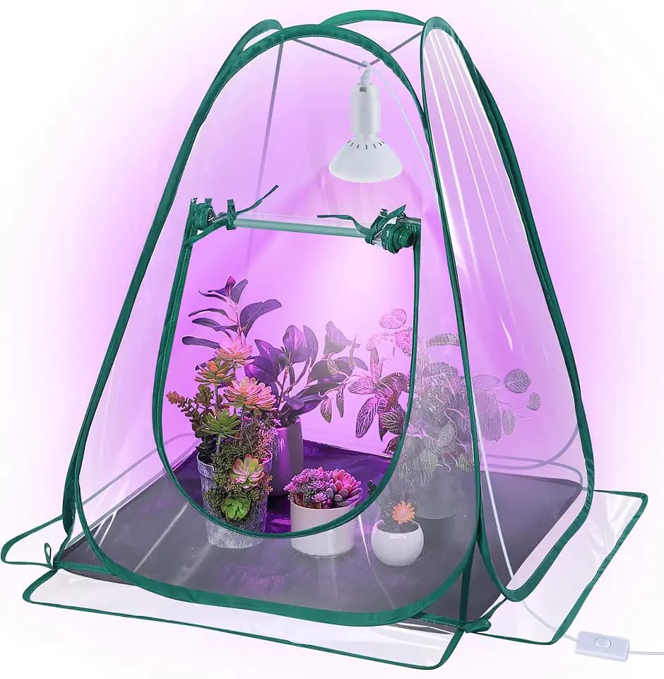 Meonum Mini Greenhouse Indoor with 10W Grow Light and PEVA Mat, 1 Pack