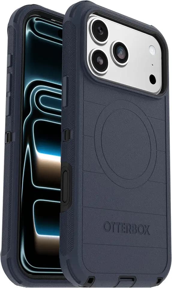 OtterBox iPhone 17 Pro Max (Only) - Defender Series Case - Vintage Indigo Dream (Blue & Black) - Snaps on MagSafe - Tough - Rugged & Durable