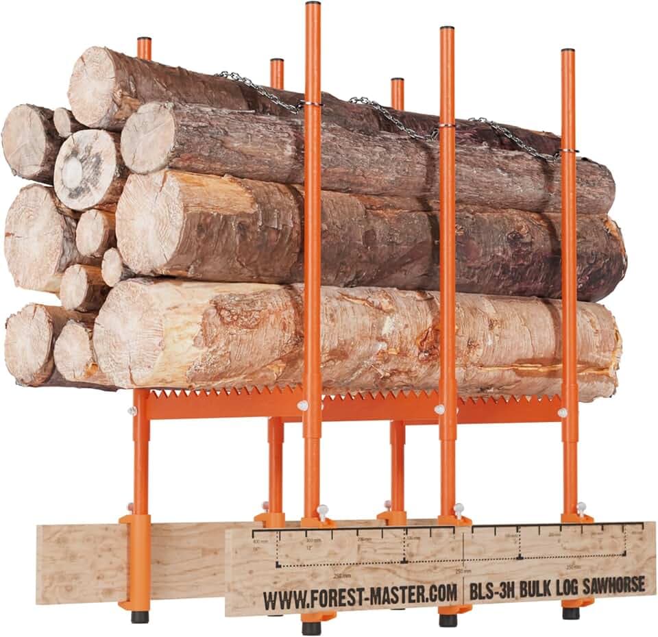 Forest master Mehrfachholzhalter Sägebock H3 (neues Modell) Kettensägenschnitt Holzhalter Tragkraft 250kg inkl. Holzstützen