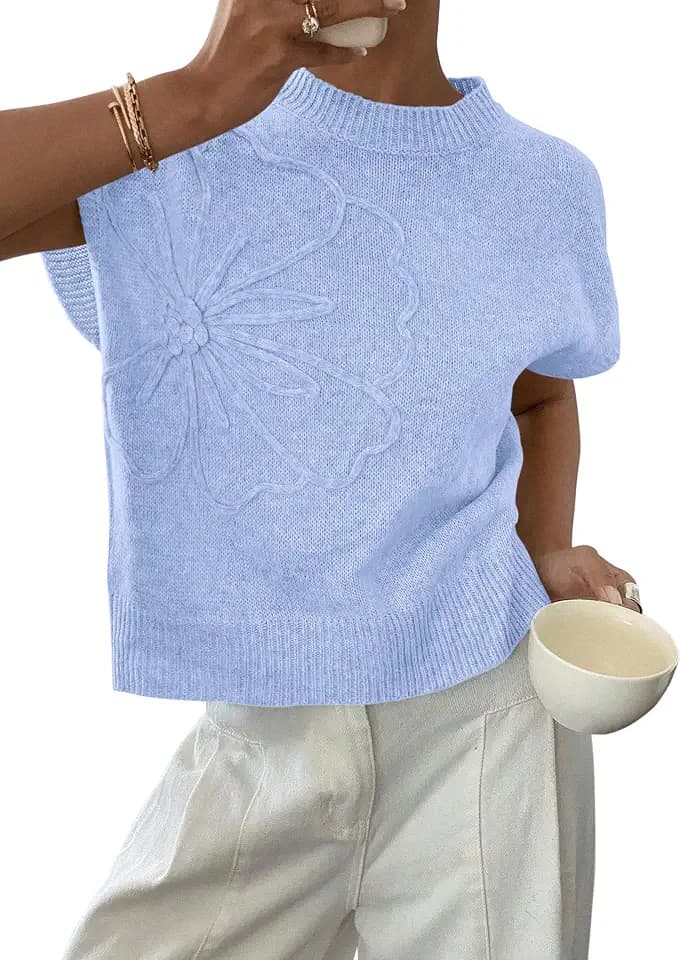 PRETTYGARDEN Women's Summer Short Cap Sleeve Sweater Vest